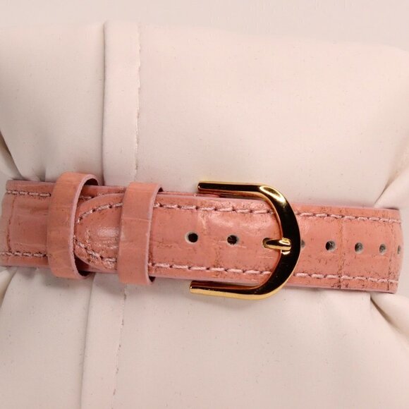 Women's Watch Silver Tone With Pink Strap Quartz Analog Watch NWOT - Picture 12 of 15